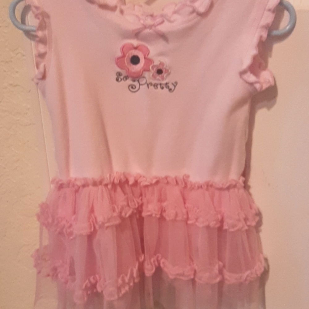 Sandy & Simon 'So Pretty' Pink Tulle Tutu Dress with Built-in Snap Size 12M